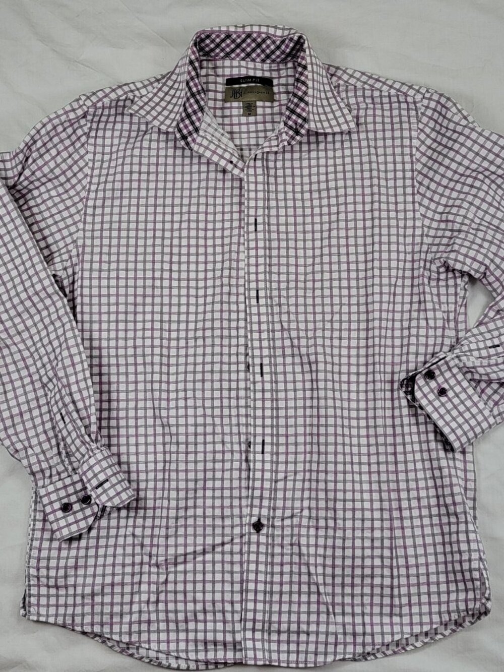 Lot of 2 JBH Jhane Barnes Shirts Medium Slim Fit Long Sleeve Button Up